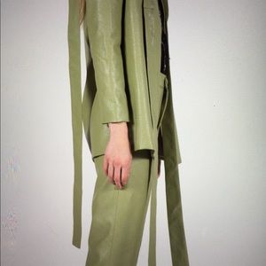 2 pc vegan leather pant set